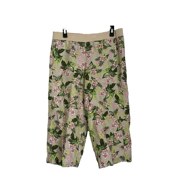 J. Jill Love Linen pants 100% linen tropical floral pattern - Picture 1 of 14